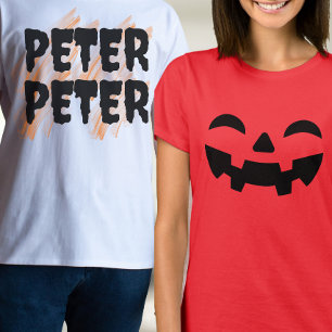 面白いカップルのハロウィンコスチューム Tシャツ