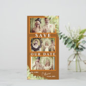 面白いカップルの口ひげ写真ストリップ　結婚式の日を保存しよう セーブザデート (スタンド正面)