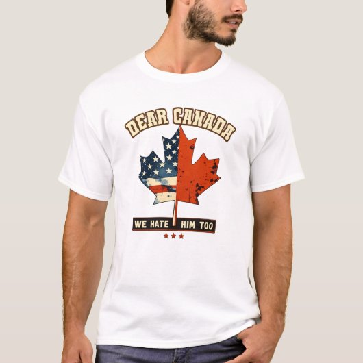 面白いカナダの嫌われ者 Tシャツ (正面)