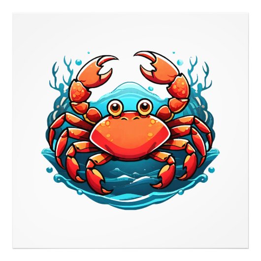 面白いカニ フォトプリント            (正面)