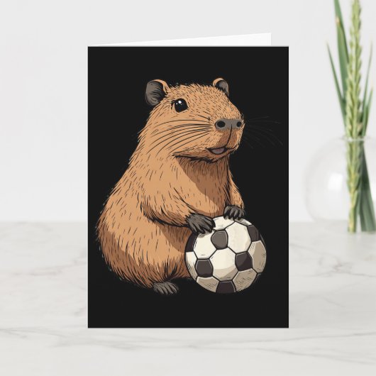 面白いカピバラのサッカー カード (正面)