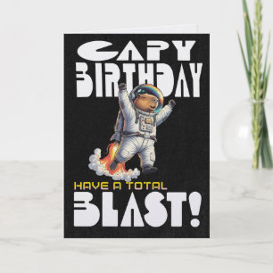 面白いカピバラの宇宙キャピ誕生日パンプレゼント カード