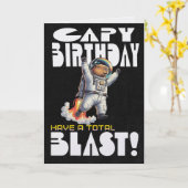 面白いカピバラの宇宙キャピ誕生日パンプレゼント カード (黄色い花)