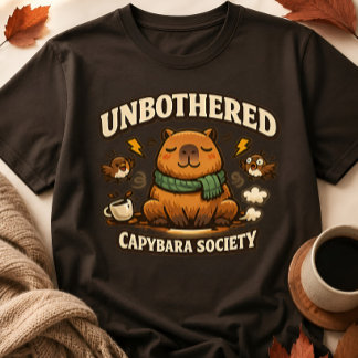 面白いカピバラ社会Tシャツ Tシャツ