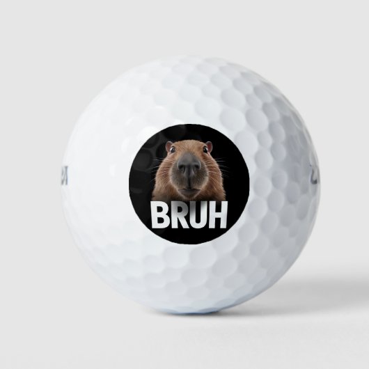 面白いカピバラ Bruh  ゴルフボール (正面)