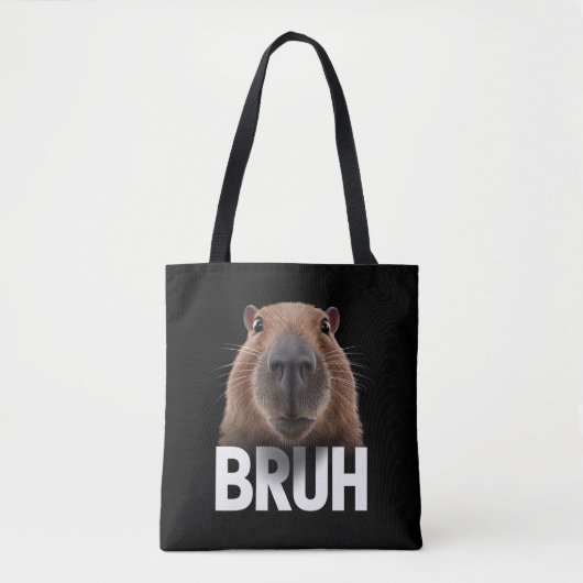 面白いカピバラ Bruh  トートバッグ (正面)
