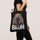 面白いカピバラ Bruh  トートバッグ (クローズアップ)
