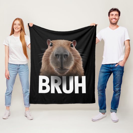 面白いカピバラ Bruh フリースブランケット (インサイチュ)