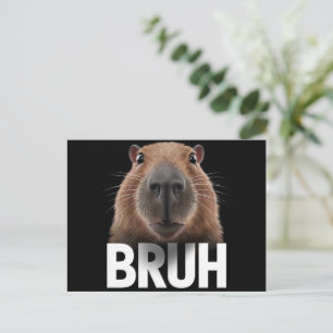 面白いカピバラ Bruh ポストカード