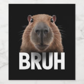 面白いカピバラ Bruh ワインラベル (シングルラベル)