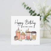 – 面白いカフェイン愛好家の誕生日グリーティング シーズンカード (スタンド正面)