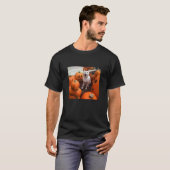 面白いカボチャ猫ハロウィンメメ Tシャツ (正面フル)