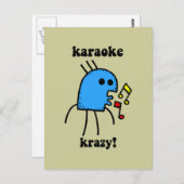 面白いカラオケ ポストカード (正面/裏面)