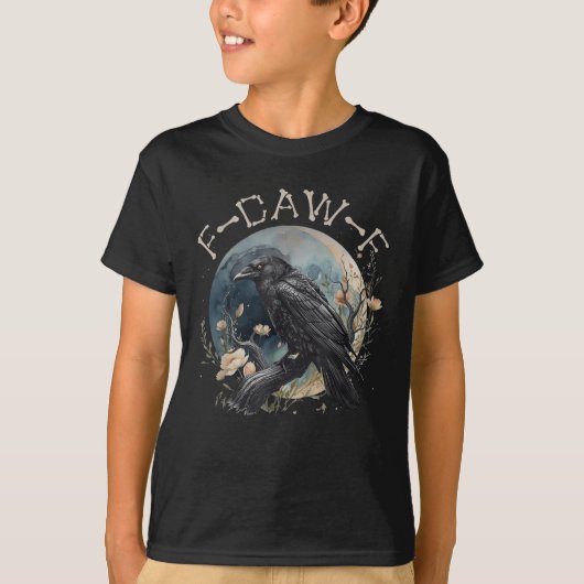 面白いカラスの鳴き声 ブラッククロウ Tシャツ (正面)