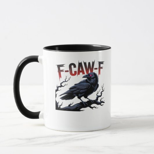 面白いカラス F-Caw-F レイヴン クラシック おしゃれ ユニーク マグカップ (左)