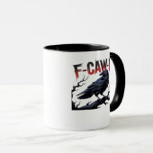 面白いカラス F-Caw-F レイヴン クラシック おしゃれ ユニーク マグカップ (正面右)