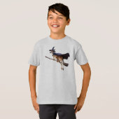 面白いカンガルーの魔女の子供用 Tシャツ (正面フル)