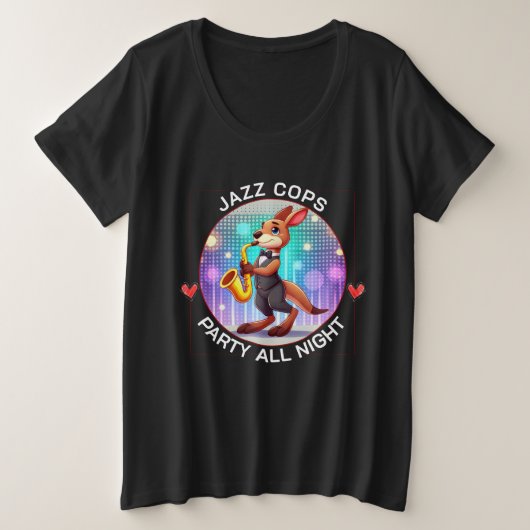 面白いカンガルー プラスサイズTシャツ (デザイン正面)