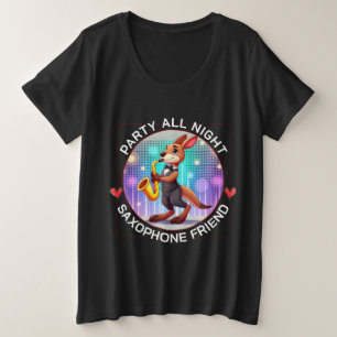 面白いカンガルー プラスサイズTシャツ