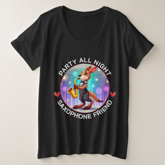 面白いカンガルー プラスサイズTシャツ (デザイン正面)