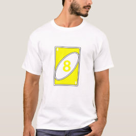 面白いカードゲームTシャツ | イエロー ナンバー8 カード Tシャツ