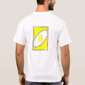 面白いカードゲームTシャツ | イエロー ナンバー8 カード Tシャツ (裏面)