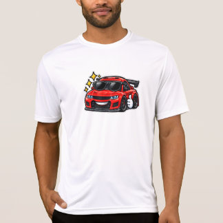 面白いカーパフォーマンスシャツ | レッドクールカー Tシャツ