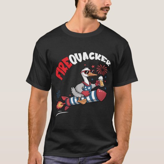面白いガチョウの独立記念日の爆竹 4th+オブ+ジュライ tシャツ (正面)
