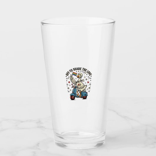 面白いガチョウスクーター愛ヴィンテージTシャツデザイン_1 タンブラーグラス (正面)
