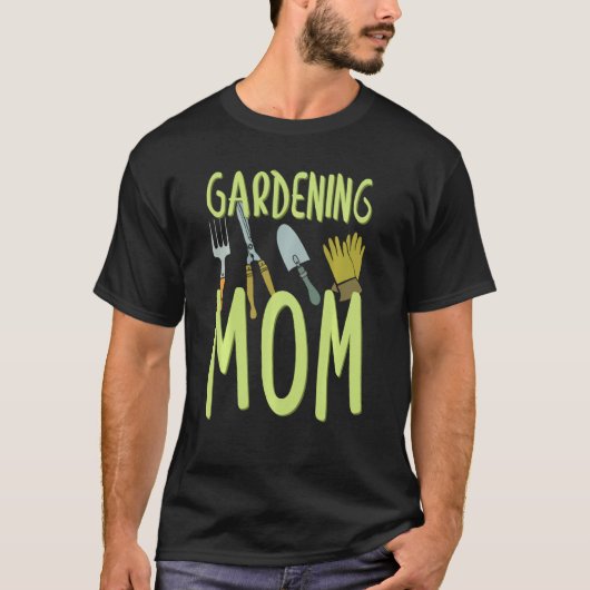 面白いガーデナー 植物園芸 ママ Tシャツ (正面)