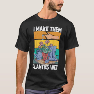 面白いガーデニング 水やりのTシャツ 私が植物を濡らす Tシャツ