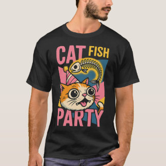 面白いキャットフィッシュパーティのキャラクター Tシャツ