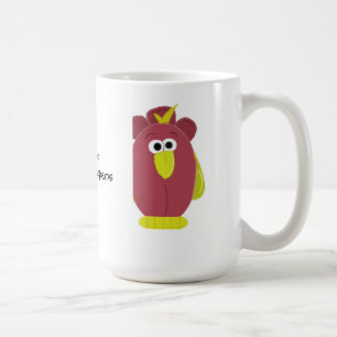 面白いキャラクターのニワトリのイラスト コーヒーマグカップ