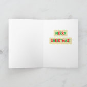 面白いキャラクターのヒゲ猫クリスマス カード (内部)