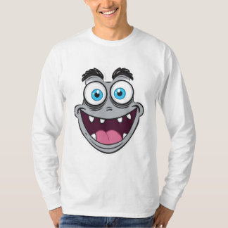 面白いキャラクターのモンスターの顔 Tシャツ