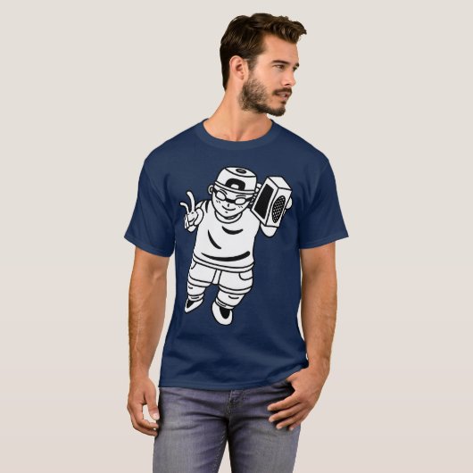面白いキャラクターの子供ラッパー 笑える Tシャツ (正面フル)