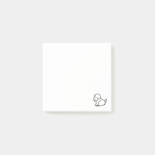 面白いキャラクターの座っている犬 ポストイット (正面)