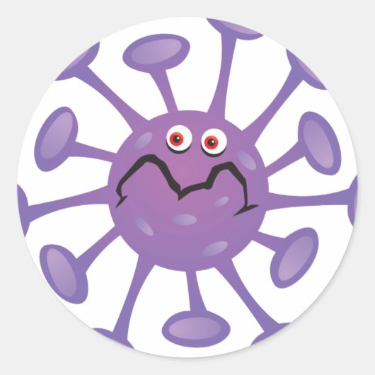 面白いキャラクターの細菌 ラウンドシール (正面)