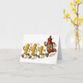 面白いキャラクターの食品アート カード (黄色い花)