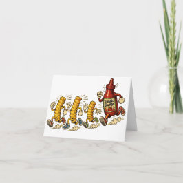 面白いキャラクターの食品アート カード