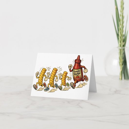 面白いキャラクターの食品アート カード (正面)