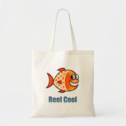 面白いキャラクターの魚の海洋ダジャレ トートバッグ (正面)