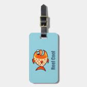 面白いキャラクターの魚の海洋ダジャレ ラゲッジタグ (正面縦)