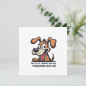 面白いキャラクターデザインの犬の執事の引用 シーズンカード (スタンド正面)