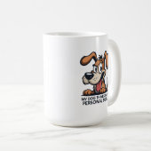 面白いキャラクターデザインの犬執事の名言 コーヒーマグカップ (正面右)