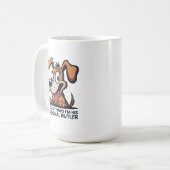 面白いキャラクターデザインの犬執事の名言 コーヒーマグカップ (正面左)