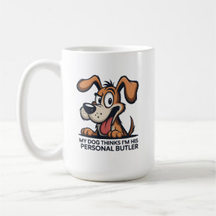 面白いキャラクターデザインの犬執事の名言 コーヒーマグカップ