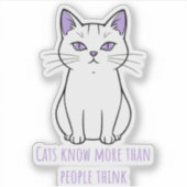 面白いキャラクター猫 シール (正面)