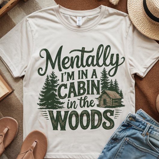 面白いキャンパーマウンテンズアウトドアーズウッズ引用 Tシャツ