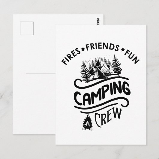 面白いキャンプクルーのスローガン キャンパーの友達 ポストカード (正面/裏面)